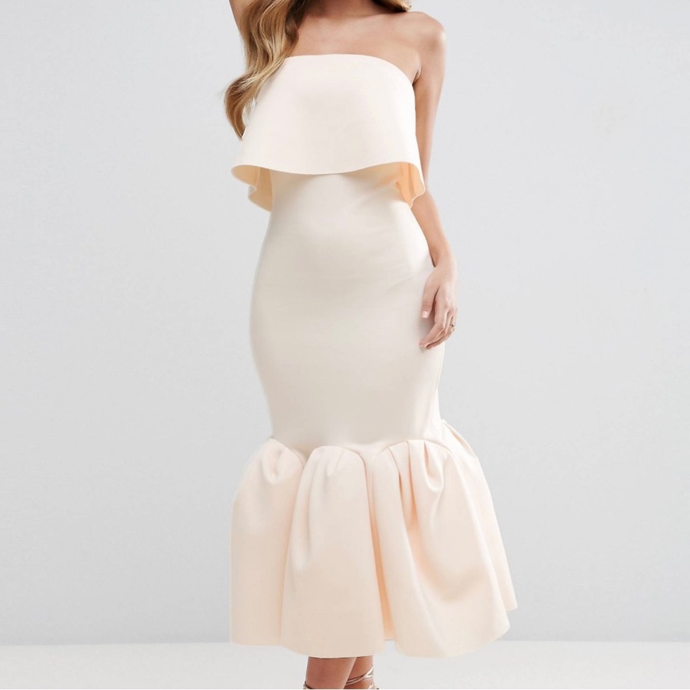 ASOS Premium Extreme Pephem Midi Dress